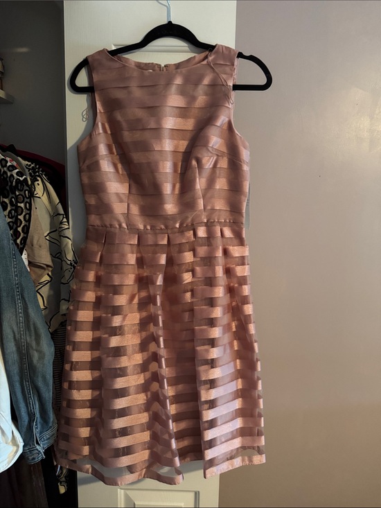 London Times Dresses & Skirts - London Times Pink Striped Sleeveless Fit-and-Flare Midi Dress